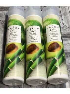 3 Enjoy Holistic Volume Shampoo 10.1 Oz Avocado Bamboo Scent